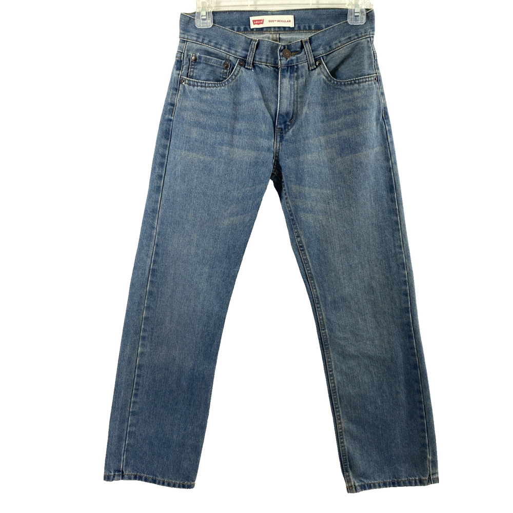 Levi Strauss 505 Jeans Boys Size 14 Reg 26 x 26 Straight Medium Wash Denim